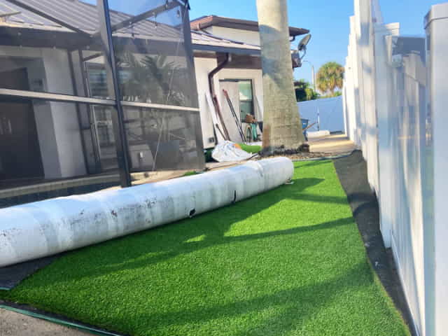 Wrapped Rolls of Turf on Site